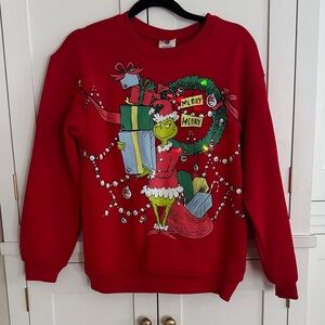 Red Grinch Light Up Christmas Sweatshirt